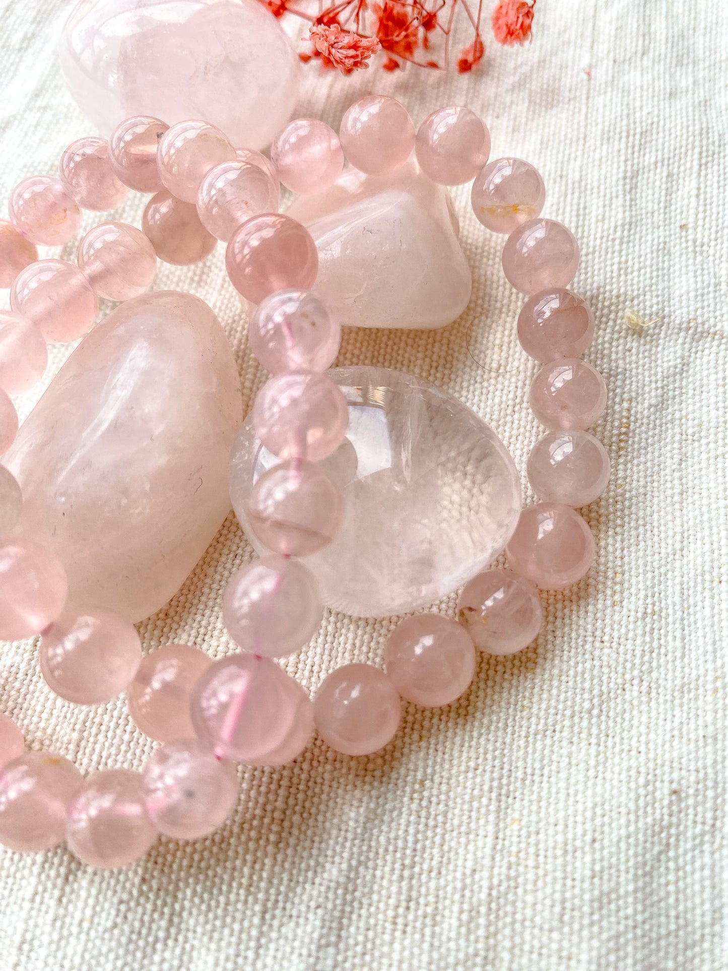 Pulseira Quartzo Rosa 7A do MADAGÁSCAR