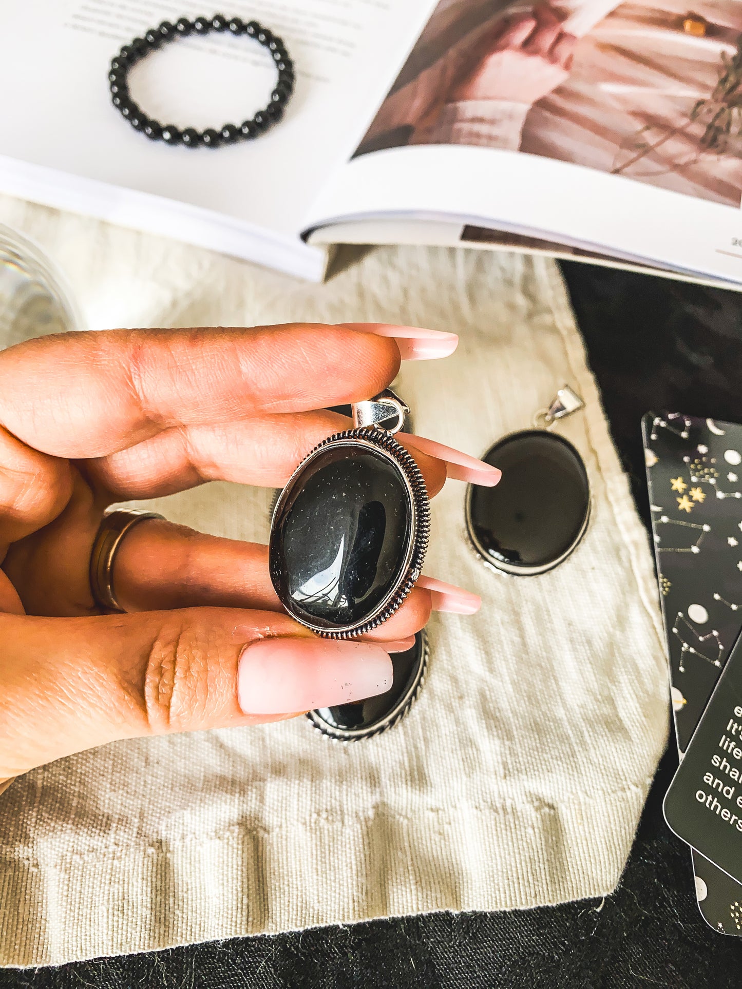 Pingente Ónix (M/L) Prata 925