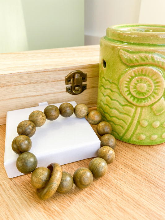 Pulseira de Sândalo Verde XXL