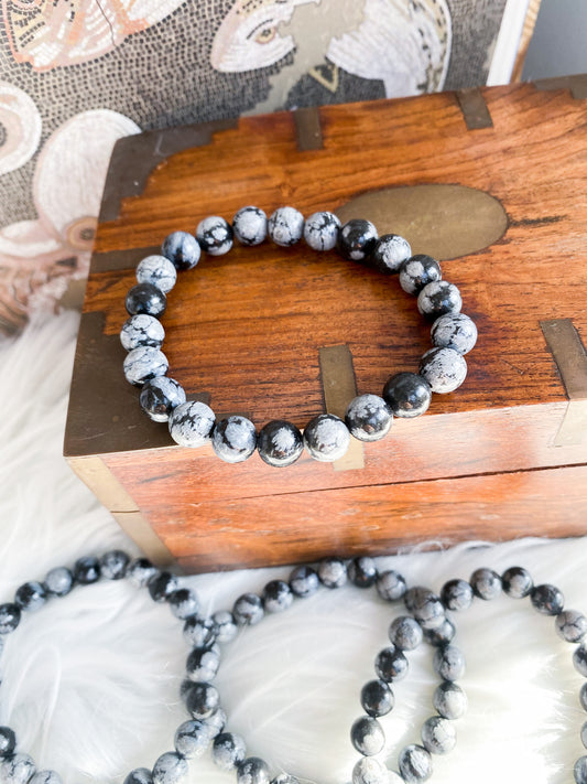 Pulseira Obsidiana Floco de Neve