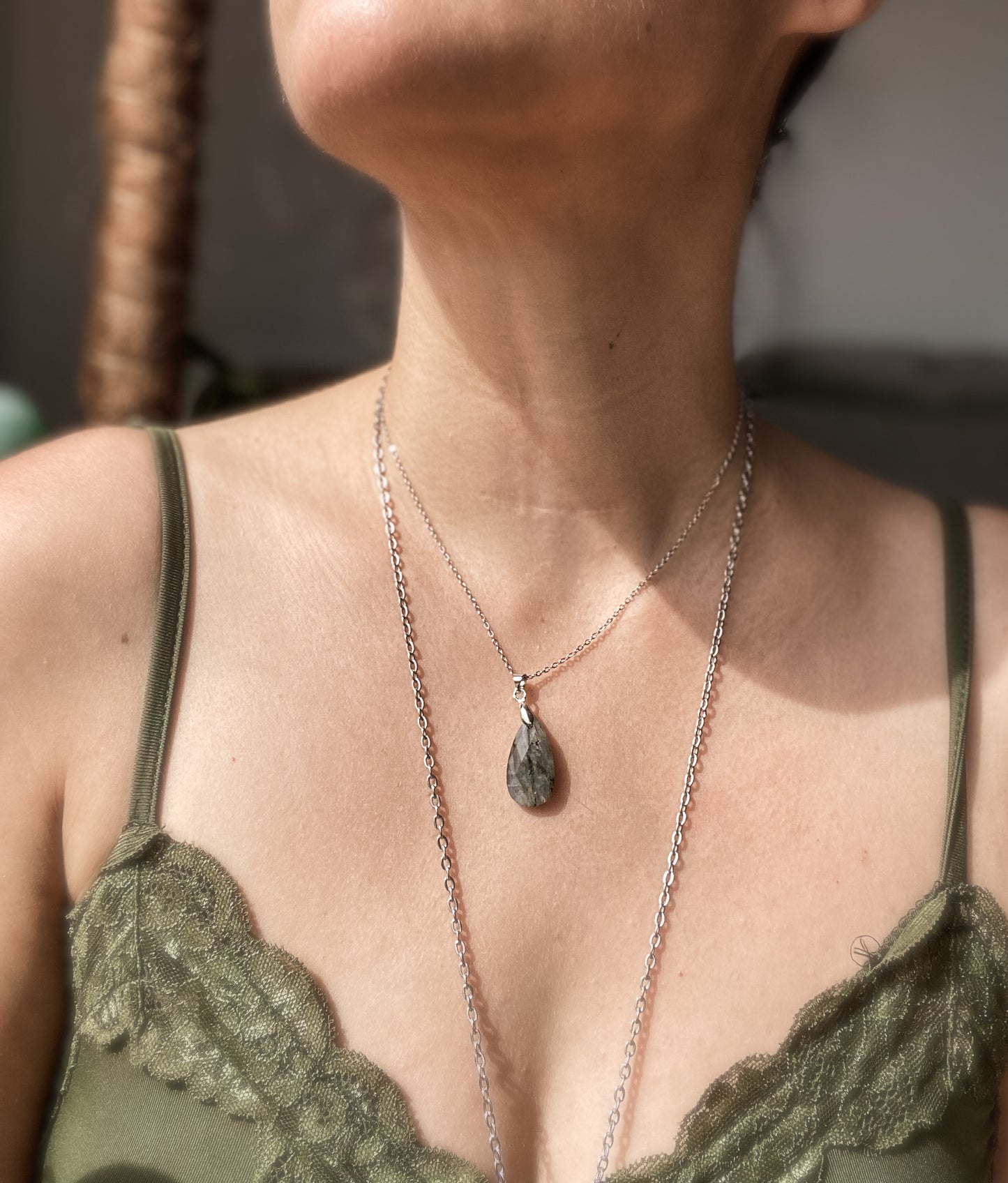 Colar Labradorite Facetada