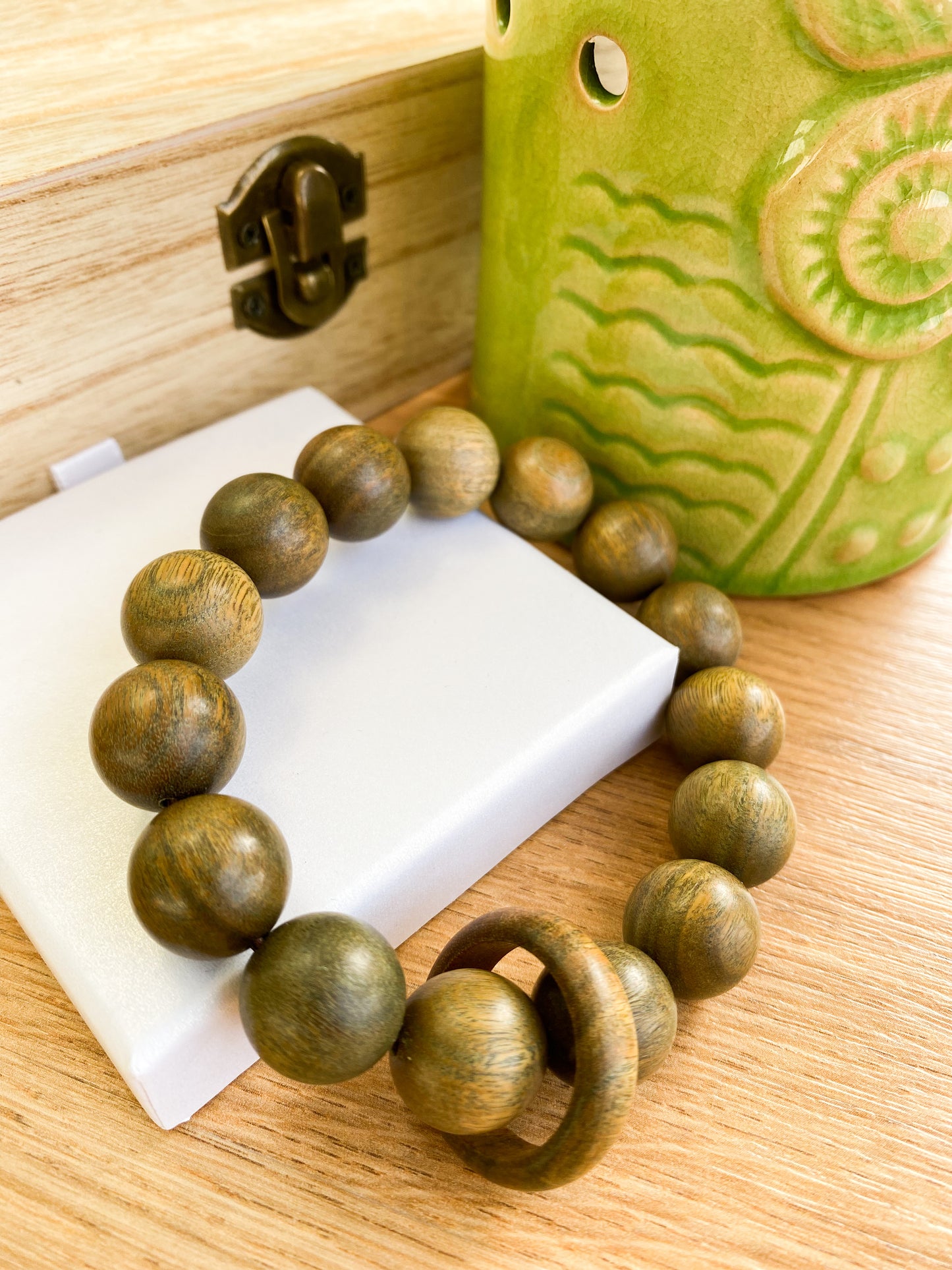 Pulseira de Sândalo Verde XXL
