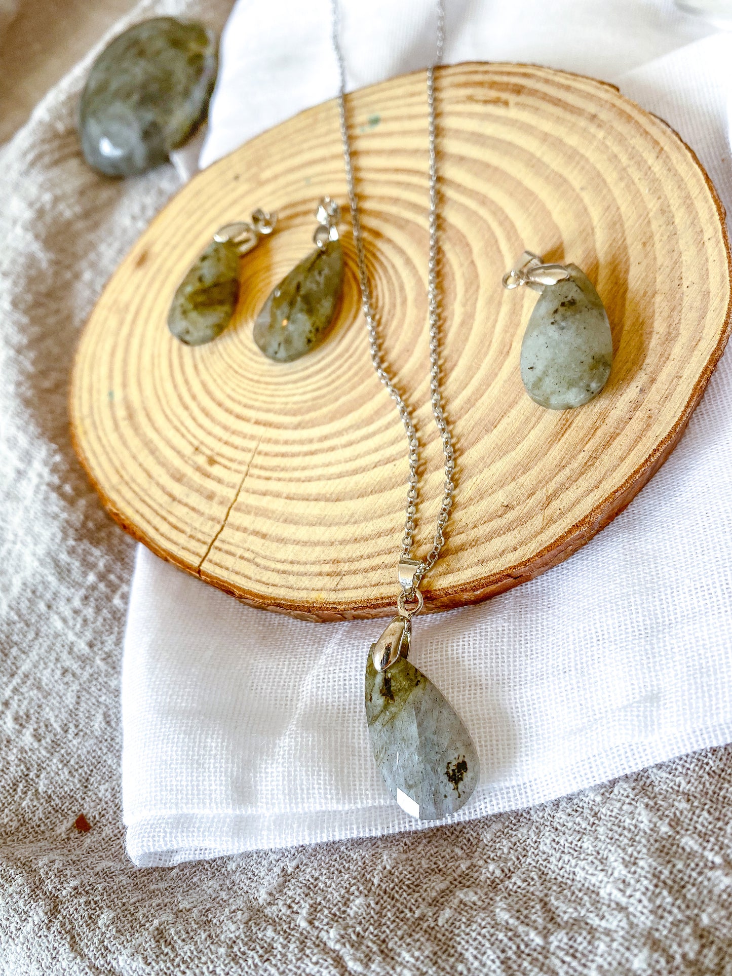 Colar Labradorite Facetada
