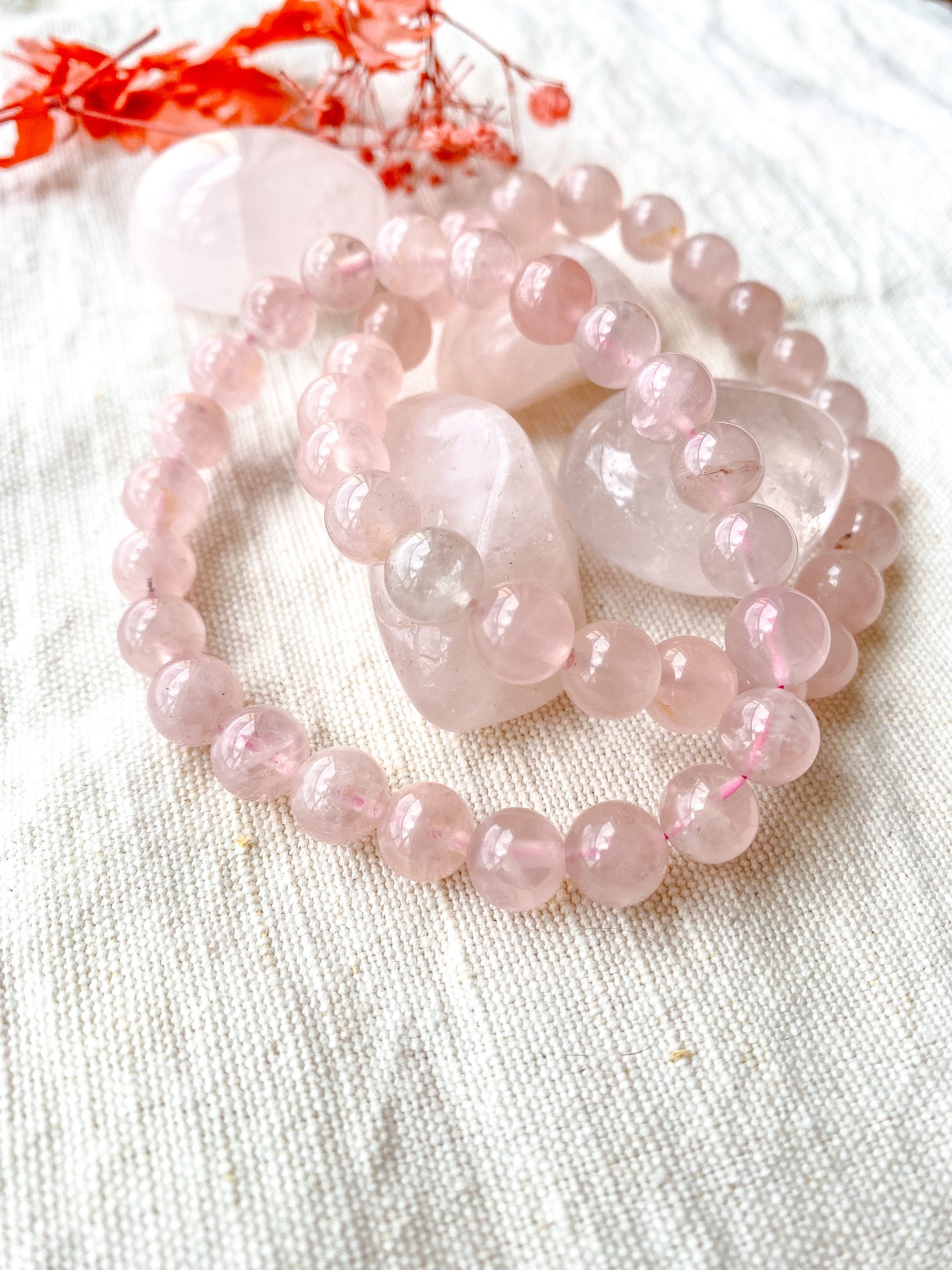 Pulseira Quartzo Rosa 7A do MADAGÁSCAR