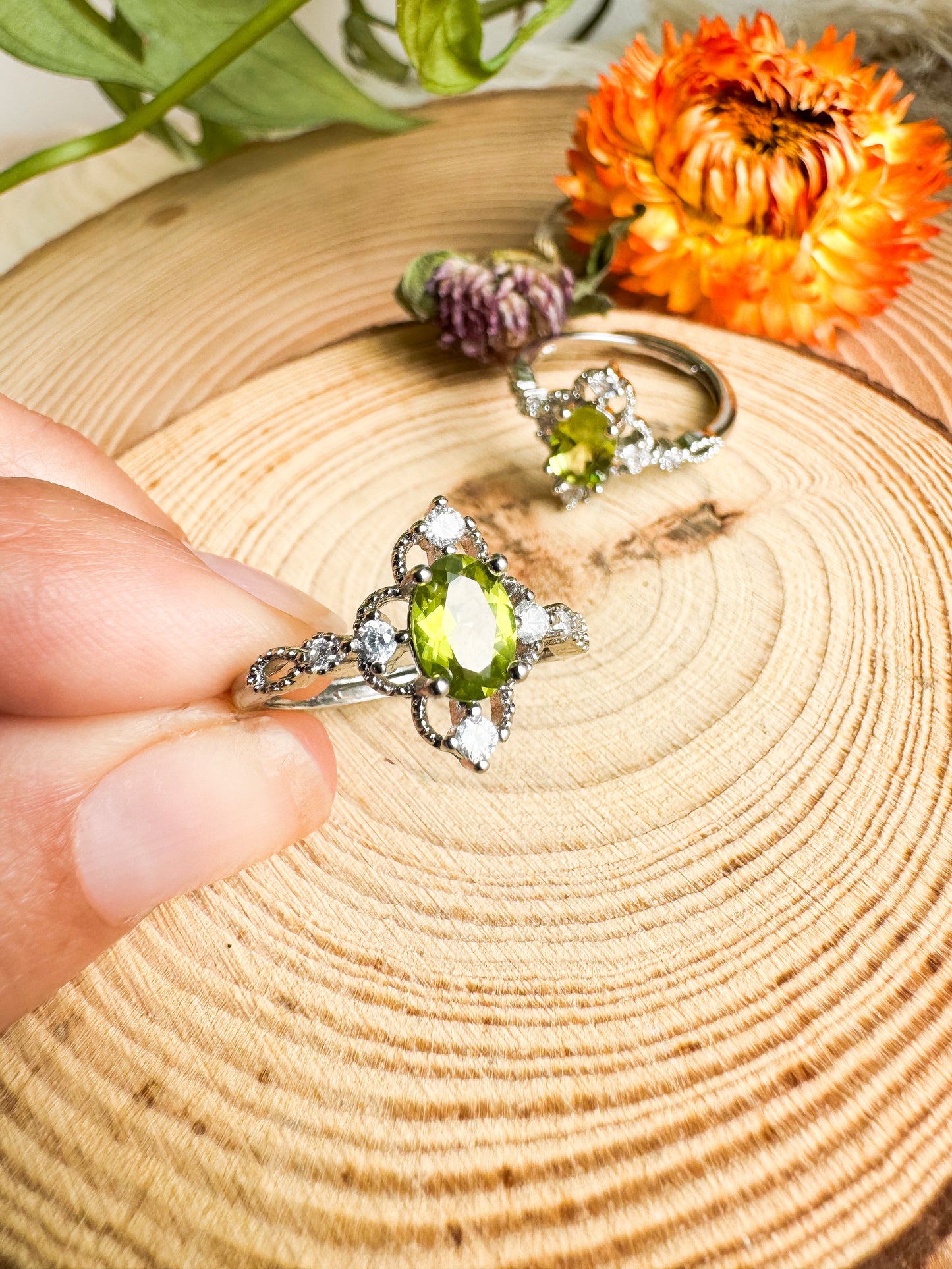 Anel ajustável Peridoto (Olivina)