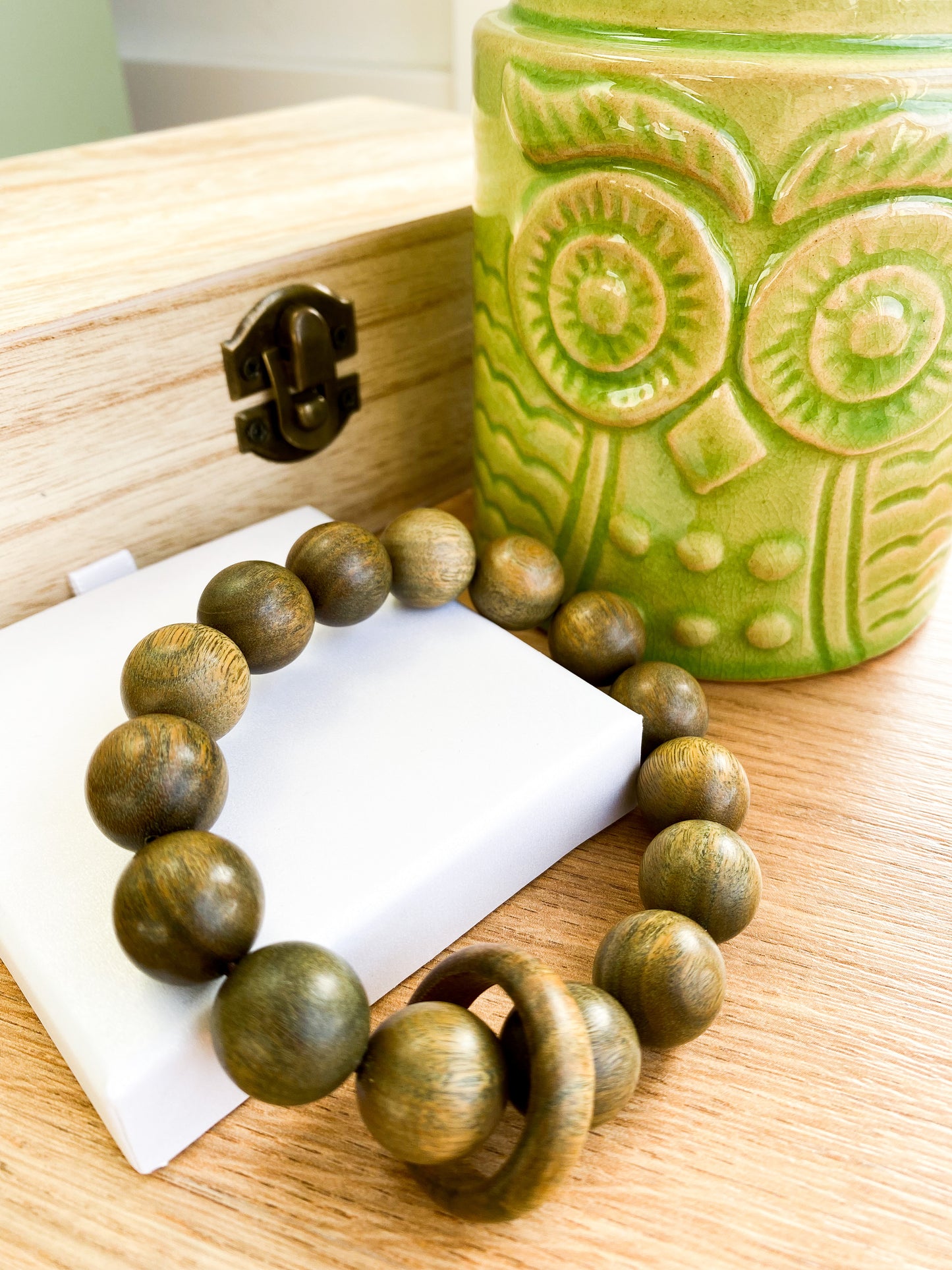 Pulseira de Sândalo Verde XXL